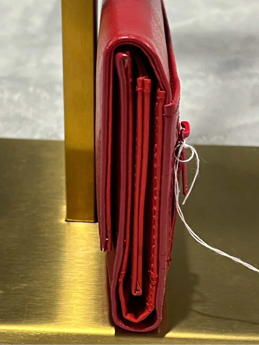 New JC Fashion Red Faux Leather Foldover Wallet – Compact Bifold